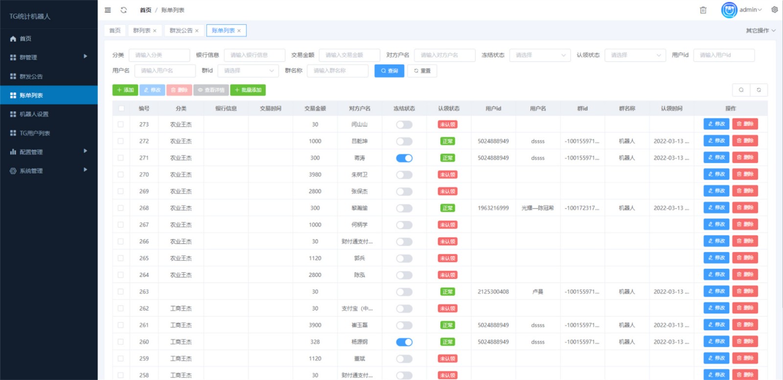 Telegram统计机器人源码/TG记账群发机器源码人/TG自动记账全开源版本共研网创-网赚项目-副业赚钱-互联网创业-资源整合-共研赋能共研网创社