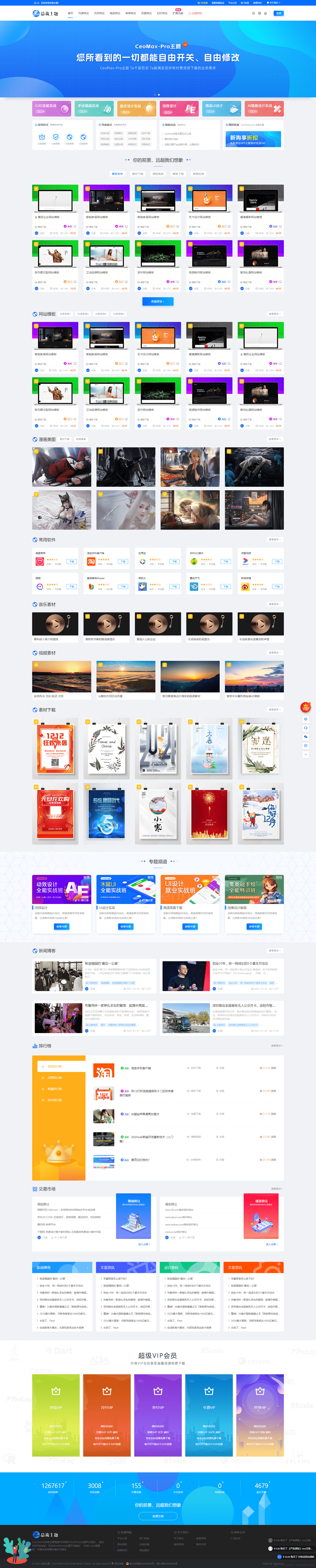 WordPress 资源展示型下载类主题 CeoMax-Pro_v7.6 开心版共研网创-网赚项目-副业赚钱-互联网创业-资源整合-共研赋能共研网创社