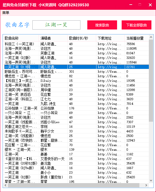 全网首发酷狗批量解析下载工具共研网创-网赚项目-副业赚钱-互联网创业-资源整合-共研赋能共研网创社