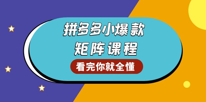 拼多多爆款矩阵课程：教你测出店铺爆款，优化销量，提升GMV，打造爆款群共研网创-网赚项目-副业赚钱-互联网创业-资源整合-共研赋能共研网创社
