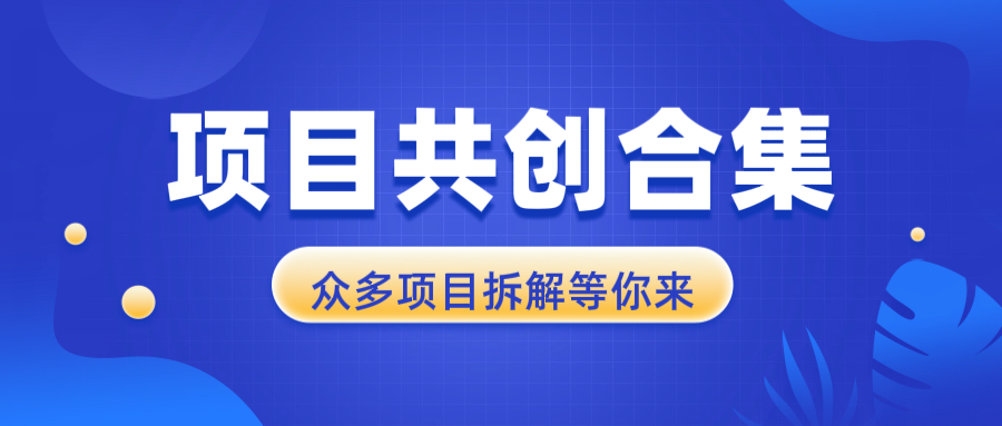 项目共创合集，从0共研网创-网赚项目-副业赚钱-互联网创业-资源整合-共研赋能共研网创社