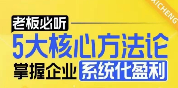 【老板必听】5大核心方法论，掌握企业系统化盈利密码共研网创-网赚项目-副业赚钱-互联网创业-资源整合-共研赋能共研网创社