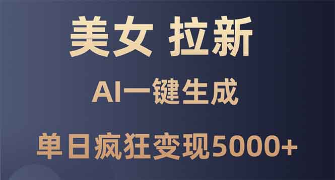 美女暴力拉新，通过AI一键生成，单日疯狂变现5000+，纯小白一学就会！共研网创-网赚项目-副业赚钱-互联网创业-资源整合-共研赋能共研网创社