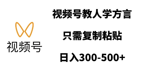 视频号教人学方言，只需复制粘贴，日入多张共研网创-网赚项目-副业赚钱-互联网创业-资源整合-共研赋能共研网创社