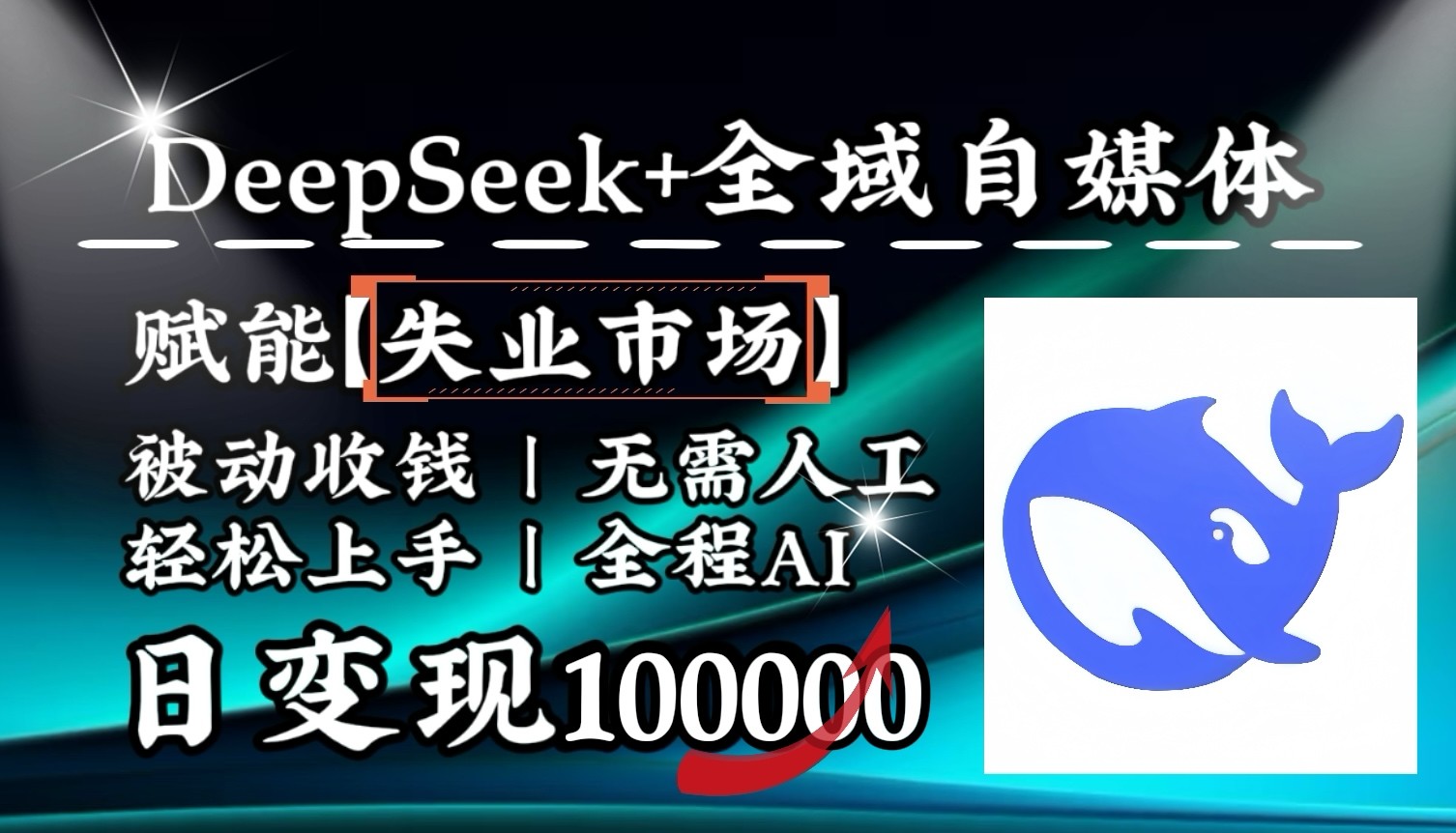 降维打击，DeepSeek+失业市场，全自动操作，结合人人刚需，单月利润轻松破100000＋共研网创-网赚项目-副业赚钱-互联网创业-资源整合-共研赋能共研网创社