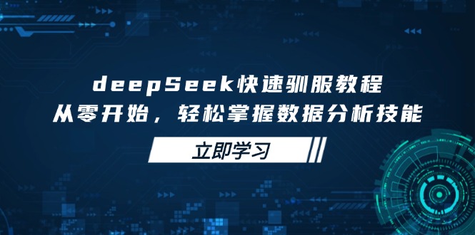 deepSeek快速驯服教程，从零开始，轻松掌握数据分析技能共研网创-网赚项目-副业赚钱-互联网创业-资源整合-共研赋能共研网创社