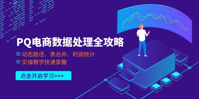 PQ电商数据处理全攻略，动态路径、表合并、利润统计，实操教学快速掌握共研网创-网赚项目-副业赚钱-互联网创业-资源整合-共研赋能共研网创社