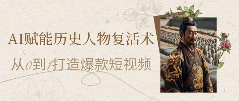 AI赋能历史人物复活术：从0到1打造爆款短视频共研网创-网赚项目-副业赚钱-互联网创业-资源整合-共研赋能共研网创社