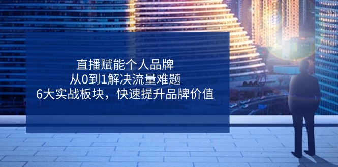 直播赋能个人品牌，从0到1解决流量难题，6大实战板块，快速提升品牌价值共研网创-网赚项目-副业赚钱-互联网创业-资源整合-共研赋能共研网创社