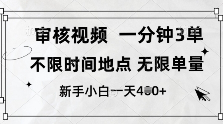 审核视频，10秒一单，不限时间，不限单量，新人小白一天4张+【揭秘】共研网创-网赚项目-副业赚钱-互联网创业-资源整合-共研赋能共研网创社