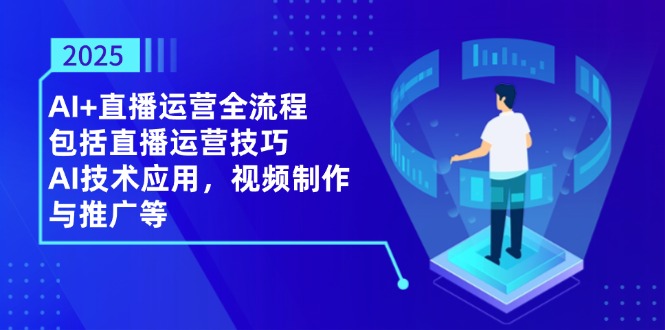 2025AI+直播运营全流程，包括直播运营技巧，AI技术应用，视频制作与推广等共研网创-网赚项目-副业赚钱-互联网创业-资源整合-共研赋能共研网创社