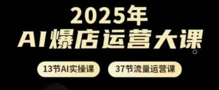 2025年AI爆店运营大课，13节AI实操课+37节流量运营课共研网创-网赚项目-副业赚钱-互联网创业-资源整合-共研赋能共研网创社