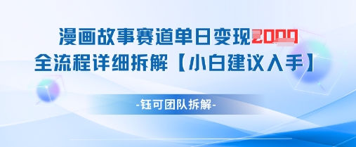 漫画故事赛道单日变现1k+全流程详细拆解共研网创-网赚项目-副业赚钱-互联网创业-资源整合-共研赋能共研网创社