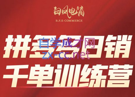 白凤电商·拼多多日销千单训练营(更新5月)共研网创-网赚项目-副业赚钱-互联网创业-资源整合-共研赋能共研网创社