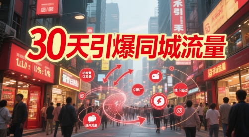 30天引爆同城流量：团购篇 认知篇 流量篇 来客篇 达人篇 老板人设IP篇 投流篇共研网创-网赚项目-副业赚钱-互联网创业-资源整合-共研赋能共研网创社