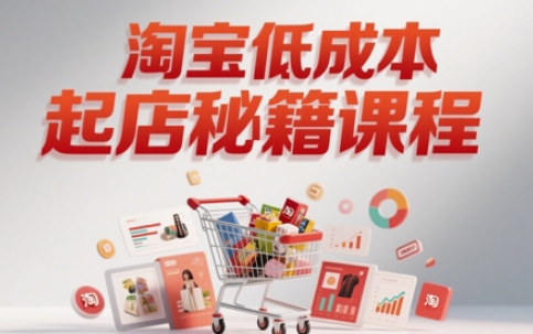 淘宝低成本起店系统课，助你快速起店，实现弯道超车共研网创-网赚项目-副业赚钱-互联网创业-资源整合-共研赋能共研网创社