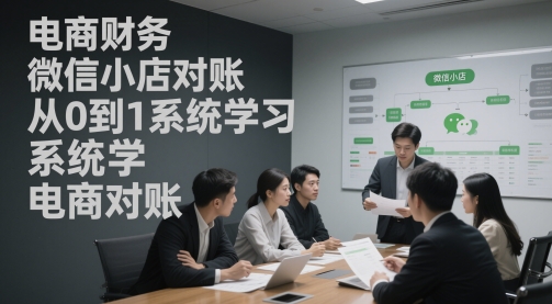 电商财务微信小店对账，从0到1系统学习电商对账共研网创-网赚项目-副业赚钱-互联网创业-资源整合-共研赋能共研网创社