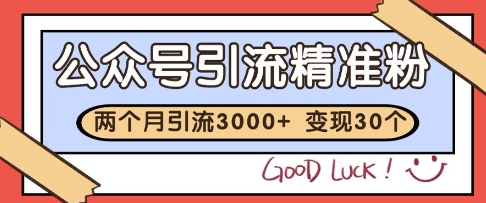 公众号精准粉引流玩法，2个月3000+精准粉，变现30个W【揭秘】共研网创-网赚项目-副业赚钱-互联网创业-资源整合-共研赋能共研网创社