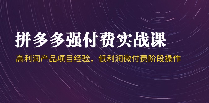 拼多多强付费实战课共研网创-网赚项目-副业赚钱-互联网创业-资源整合-共研赋能共研网创社