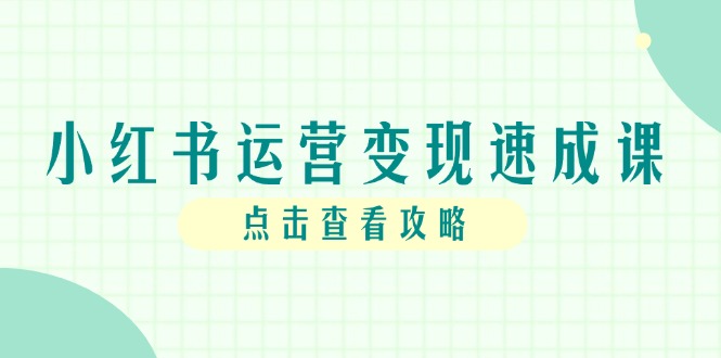 小红书运营变现速成课，账号搭建到暴力起号，个人IP全流程指南共研网创-网赚项目-副业赚钱-互联网创业-资源整合-共研赋能共研网创社