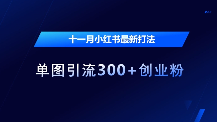 十一月小红书最新打法，单图引流300+创业粉【揭秘】共研网创-网赚项目-副业赚钱-互联网创业-资源整合-共研赋能共研网创社