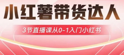 小红薯达人带货启航计划，3节直播课从0-寒山客