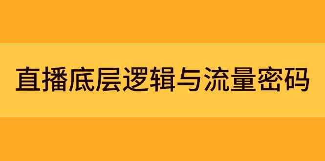 直播底层逻辑与流量密码：定位模型+案例拆解，急速流承接与数据优化全攻略-寒山客