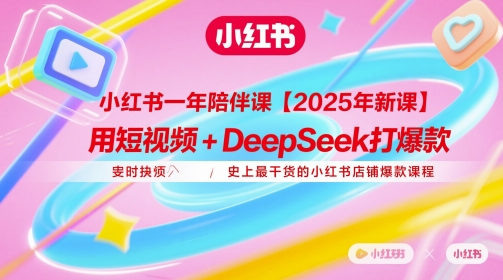 小红书一年陪伴课【2025年新课】，用短视频+deepSeek打爆款，史上最干货的小红书店铺爆款课程-寒山客
