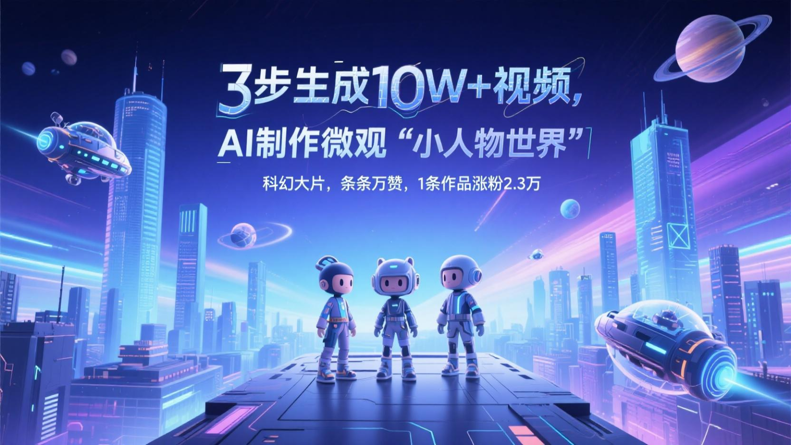 三步生成10W+视频，AI制作微观“小人物世界”科幻大片，条条万赞，1条作品涨粉2.3万-寒山客