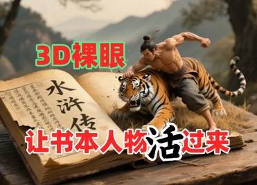 书本人物裸眼3D视频，新的玩法，流量超猛，保姆级教程-寒山客