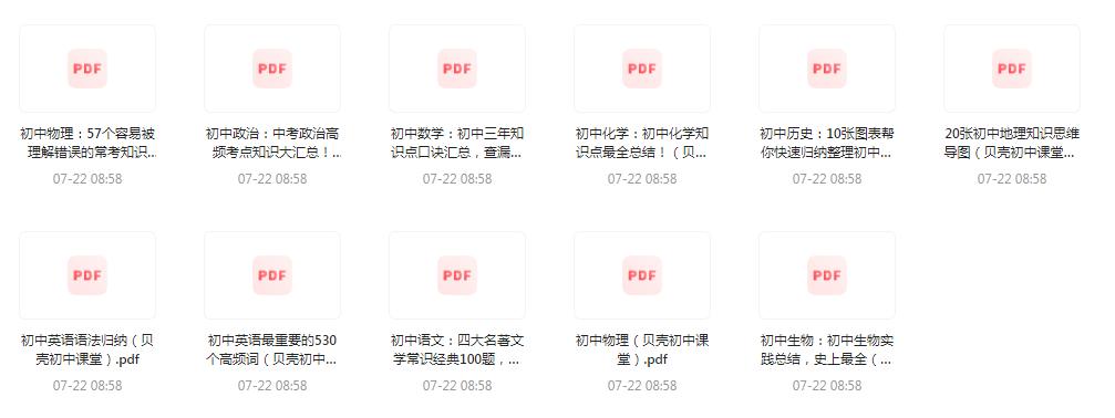 初中全科知识清单资料共研网创-网赚项目-副业赚钱-互联网创业-资源整合-共研赋能共研网创社