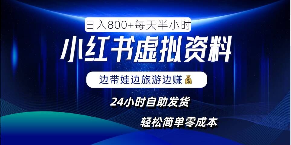 小红书虚拟资料项目，日入8张，简单易操作，24小时网盘自动发货，零成本，轻松玩赚副业共研网创-网赚项目-副业赚钱-互联网创业-资源整合-共研赋能共研网创社